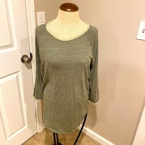 LuLaRoe Large Two Toned Olive Randy (Baseball Tee)